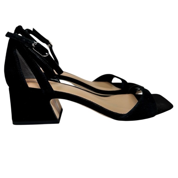 NEW Sam Edelman Wilson Ankle Strap Block Heel Sandals Black Suede SZ 7 - Picture 6 of 12